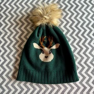 STIO Jackalope Beanie Snow Cap Forest Green Winter Hat Excellent Condition